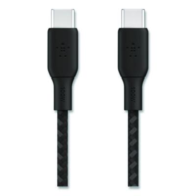 Belkin BOOST CHARGE Braided USB-C to USB-C Cable, 100 W Power Delivery, 6.6 ft, Black (CAB014BT2MBK)