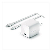 Belkin BOOST CHARGE USB-C PD 3.0 PPS Wall Charger + USB-C to Lightning Cable, White (WCA005DQ1MWH)