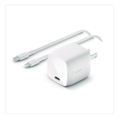 Belkin BOOST CHARGE USB-C PD 3.0 PPS Wall Charger + USB-C to Lightning Cable, White (WCA005DQ1MWH)