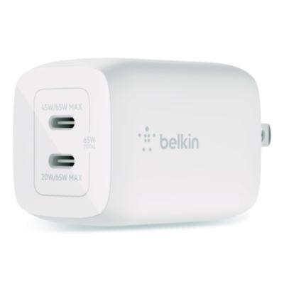 Belkin BOOST CHARGE Pro Dual USB-C GaN Wall Charger with PPS, White (WCH013DQWH)