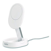 Belkin BOOST CHARGE Pro Convertible Magnetic Wireless Charging Stand, Qi2 Wireless Charging, 15 W, White (WIA008TTWH)