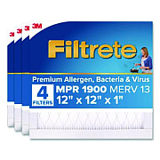 Filtrete Premium Allergen, Bacteria and Virus Air Filter, MERV 13, MPR 1900, 12 x 12, 4/Carton (UA10DC4CA)