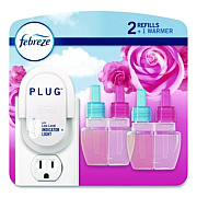 Febreze Air Freshener Warmer Starter Kit, Clear/White, with (2) Downy April Fresh Refills (4174)