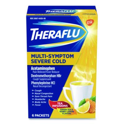 Theraflu Multi-Symptom Severe Cold Hot Liquid Powder, 6 Count (64260603)