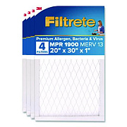 Filtrete Premium Allergen, Bacteria and Virus Air Filter, MERV 13, MPR 1900, 20 x 30, 4/Carton (UT224CA)