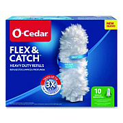 O-Cedar Flex and Catch Duster Heavy-Duty Refills, Polyester, White, 10/Pack (172170PK)
