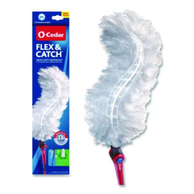 O-Cedar Flex and Catch Heavy-Duty Dusting Kit, 1 Duster Wand and 3 Refills, 6/Carton (172148CT)