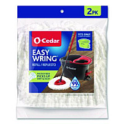 O-Cedar EZWring Spin Mop Refill, Microfiber, Custom Size for EZ Wring Mop Systems, White, 2/Pack (172385)