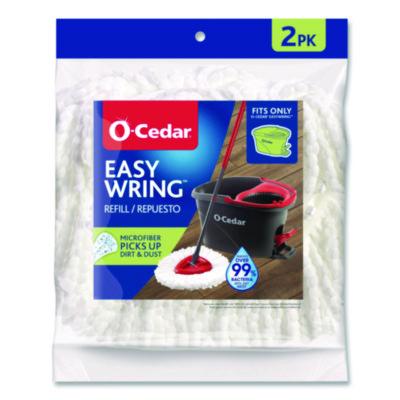 O-Cedar EZWring Spin Mop Refill, Microfiber, Custom Size for EZ Wring Mop Systems, White, 2/Pack (172385)