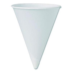 SOLO Cone Water Cups, ProPlanet Seal, 4 oz, Paper, White, 200/Bag, 25 Bags/Carton (4BRCT)