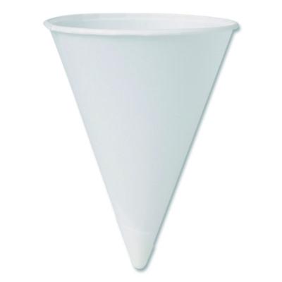 SOLO Cone Water Cups, ProPlanet Seal, 4 oz, Paper, White, 200/Bag, 25 Bags/Carton (4BRCT)