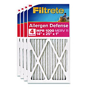Filtrete Allergen Defense Air Filter, MERV 11, MPR 1000, 14 x 25, 4/Carton (98044CA)