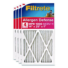 Filtrete Allergen Defense Air Filter, MERV 11, MPR 1000, 14 x 25, 4/Carton (98044CA)