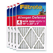 Filtrete Allergen Defense Air Filter, MERV 11, MPR 1000, 14 x 20, 4/Carton (98054CA)