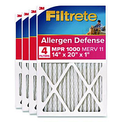 Filtrete Allergen Defense Air Filter, MERV 11, MPR 1000, 14 x 20, 4/Carton (98054CA)