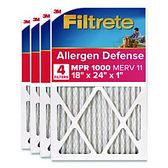Filtrete Allergen Defense Air Filter, MERV 11, MPR 1000, 18 x 24, 4/Carton (98214CA)