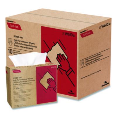 Cascades PRO Tuff-Job S600 High Performance Wipers, 9 3/4 x 16 3/4, 126/Box, 10 Box/Carton (W610)