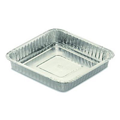 HFA Square Cake Pan, 30 Gauge, 48 oz, 8 x 8 x 1.53, Silver, Aluminum, 200/Carton (30830200)