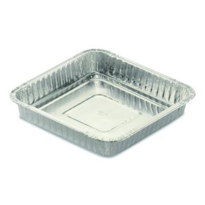 HFA Square Cake Pan, 30 Gauge, 48 oz, 8 x 8 x 1.53, Silver, Aluminum, 200/Carton (30830200)