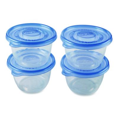 Glad To Go Lunch Containers, 2 Compartments, 32 oz, Plastic, 4/Pack (134347)