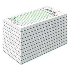 Adams One-Part Guest Check Pad with Perforated Stub, One-Part (No Copies), 3.4 x 6.25, 50 Forms/Pad, 10 Pads/Pack (525SW)