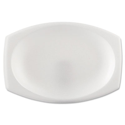 Dart Foam Dinnerware, Oval Platter, 6.75 x 9.8, White, 125/Pack, 4 Packs/Carton (9PRWCR)