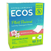ECOS Liquidless Laundry Detergent Sheets, Magnolia and Lily, 6.17 oz Box, 50 Sheets (953610)
