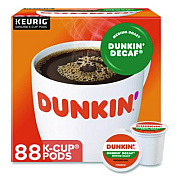 K-Cups, Dunkin' Decaf, 0.37 oz, 22/Box, 4 Boxes/Carton (400846)