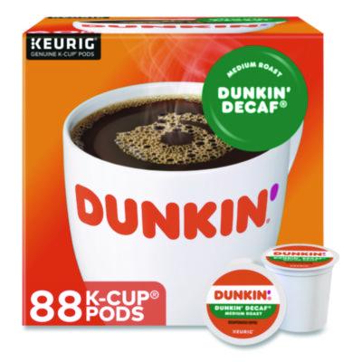K-Cups, Dunkin' Decaf, 0.37 oz, 22/Box, 4 Boxes/Carton (400846)