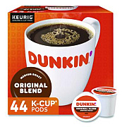 Dunkin' K-Cup Pods, Original Blend, 0.37 oz, 44/Box (2091512)