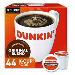 Dunkin' K-Cup Pods, Original Blend, 0.37 oz, 44/Box (2091512)