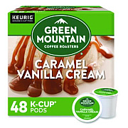 Green Mountain Coffee Caramel Vanilla Cream Coffee K-Cups, 0.33 oz, 48/Box (2140462)