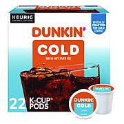 Dunkin' Cold Iced Coffee K-Cups, Regular, 0.44 oz, 22/Box (5000369251)