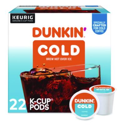 Dunkin' Cold Iced Coffee K-Cups, Regular, 0.44 oz, 22/Box (5000369251)