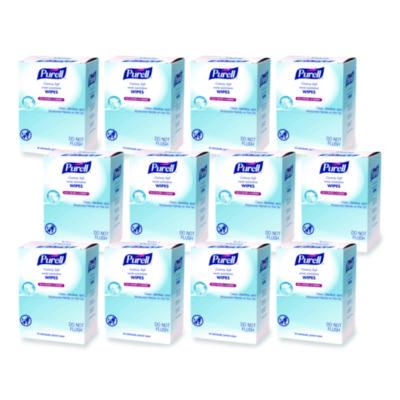 PURELL Cottony Soft Individually Wrapped Sanitizing Hand Wipes, 5 x 7, Herbal Scent, White, 480/Carton (902512)