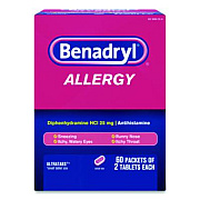 Benadryl Allergy Ultratabs Tablets, Two-Pack, 60 Packs/Box (17060)