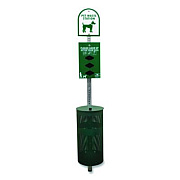 Tatco Dog Waste Station, 12 gal, Open Top, Green/White (28000)