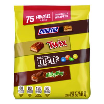 MARS Fun Size Milk Chocolate Variety Pack, Assorted, 40.3 oz, 75 Pieces (MMM59795)