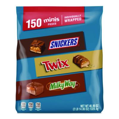 MARS Minis Variety Pack, Assorted, 46.86 oz Bag, 150 Pieces (MMM59799)