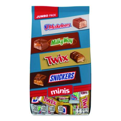 MARS Minis Variety Jumbo Pack, Assorted, 30.63 oz Bag (MMM59888)