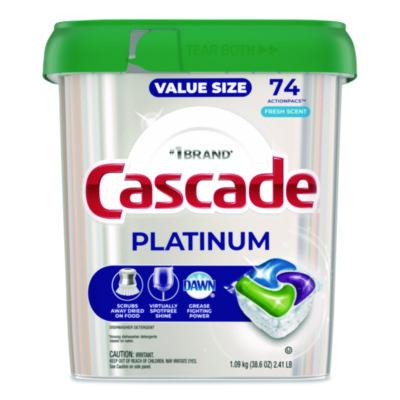 Cascade ActionPacs, Fresh Scent, 38.6 oz Tub, 74/Pack (12052)