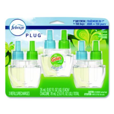 Febreze PLUG Air Freshener Refills, Gain Original, 0.87 oz, 3/Pack (54341EA)