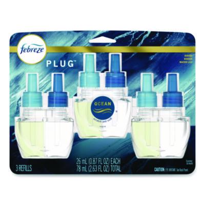 Febreze PLUG Air Freshener Refills, Ocean, 0.87 oz, 3/Pack (71932)