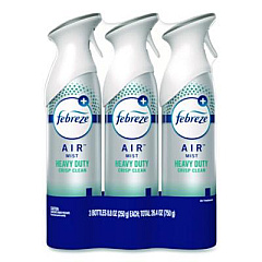 Febreze AIR, Heavy-Duty Crisp Clean, 8.8 oz Aerosol Spray, 3/Pack (74601)