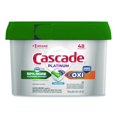 Cascade Action Pacs+Oxi, Fresh Scent, 26.7 oz Tub, 48/Pack (3700027425)