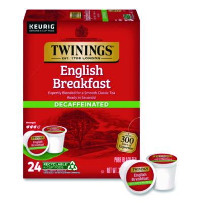 TWININGS Tea K-Cups, English Breakfast Decaf, 0.11 oz, 24/Box (TNA85784)