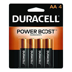 Duracell Power Boost CopperTop Alkaline AA Batteries, 4/Pack (MN1500B4Z)