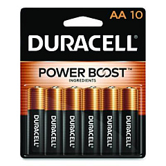 Duracell Power Boost CopperTop Alkaline AA Batteries, 10/Pack (MN1500B10Z)