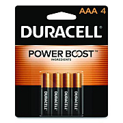 Duracell Power Boost CopperTop Alkaline AAA Batteries, 4/Pack (MN2400B4Z)