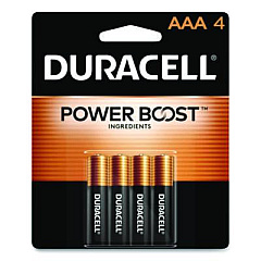 Duracell Power Boost CopperTop Alkaline AAA Batteries, 4/Pack (MN2400B4Z)